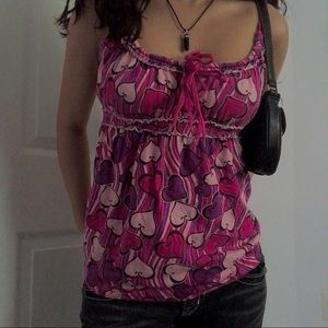 Y2k bimbo babydoll coquette dollete heart scrunched top